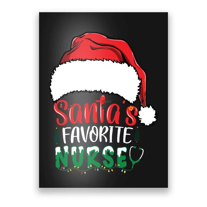 Santas Favorite Nurse Christmas Nursing Poster