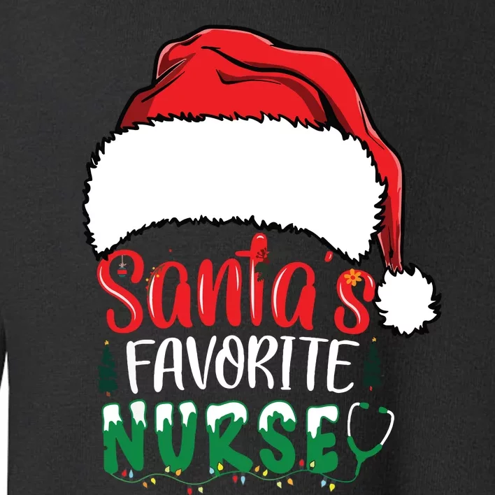 Santas Favorite Nurse Christmas Nursing Toddler Sweatshirt