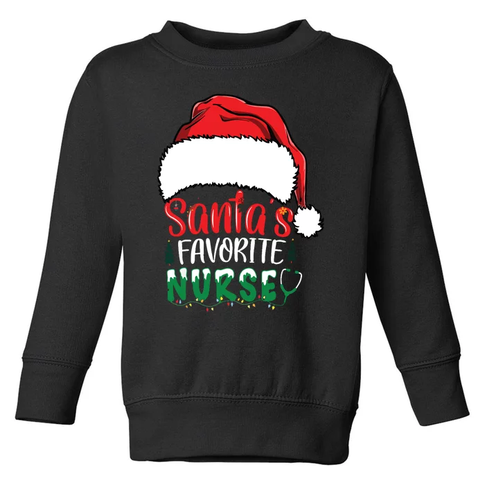 Santas Favorite Nurse Christmas Nursing Toddler Sweatshirt