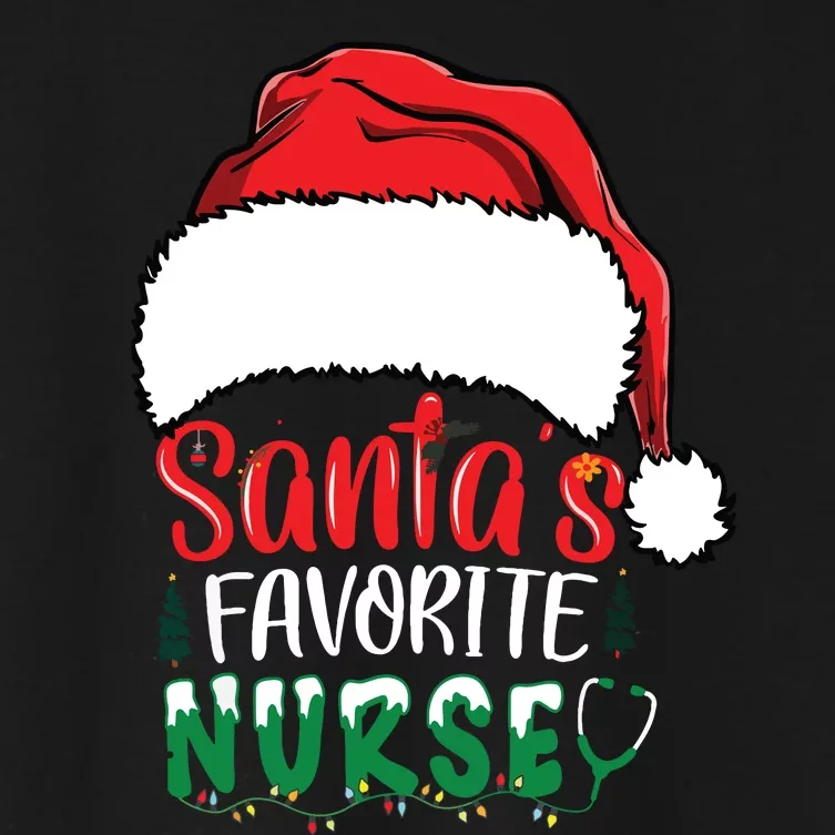 Santas Favorite Nurse Christmas Nursing Women's Crop Top Tee