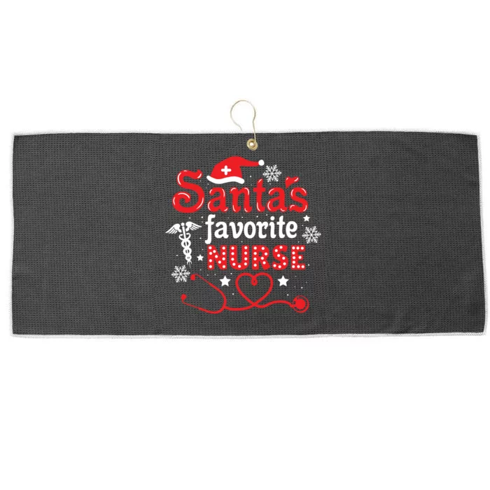 Santas Favorite Nurse Christmas Large Microfiber Waffle Golf Towel