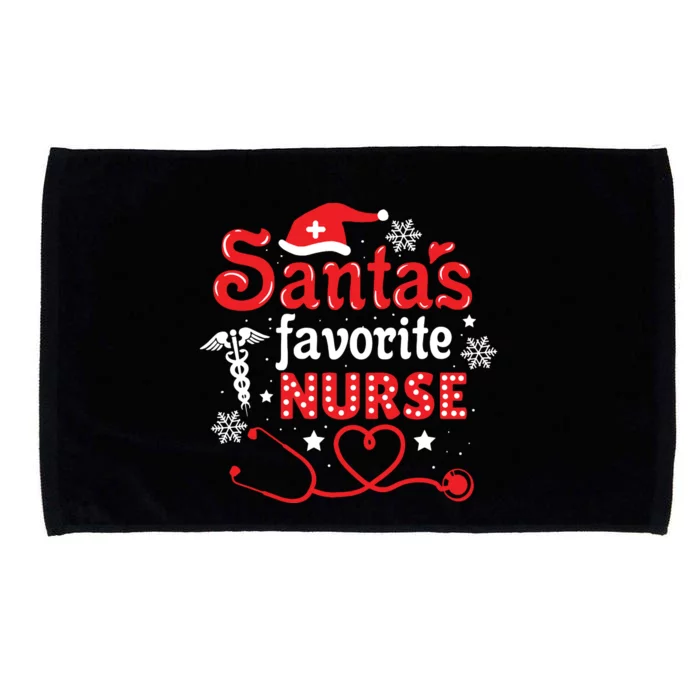 Santas Favorite Nurse Christmas Microfiber Hand Towel