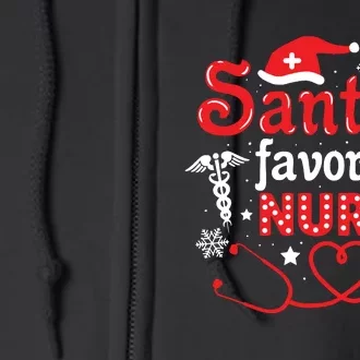 Santas Favorite Nurse Christmas Full Zip Hoodie