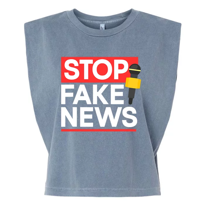 Stop Fake News Journalism Journalist Rights Press Freedom Garment-Dyed Women's Muscle Tee