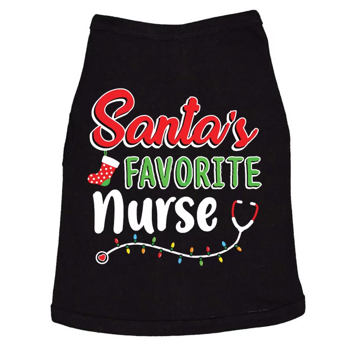 Santas Favorite Nurse Cute Merry Xmas Party Crew Doggie Tank