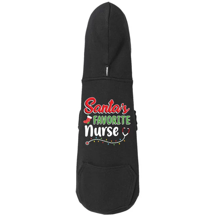 Santas Favorite Nurse Cute Merry Xmas Party Crew Doggie 3-End Fleece Hoodie