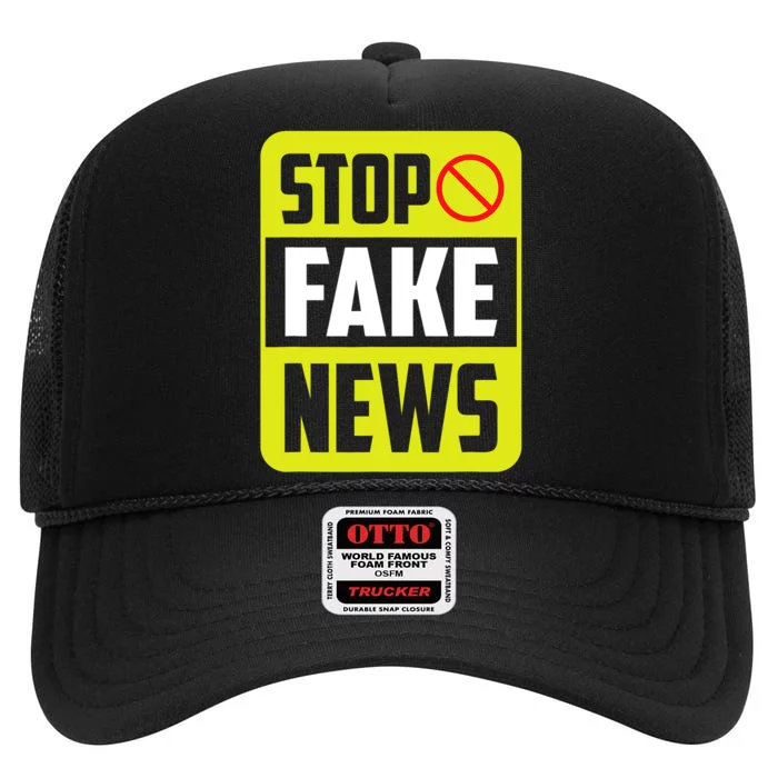 Stop Fake News Press Freedom Rights Journalism Journalist High Crown Mesh Trucker Hat