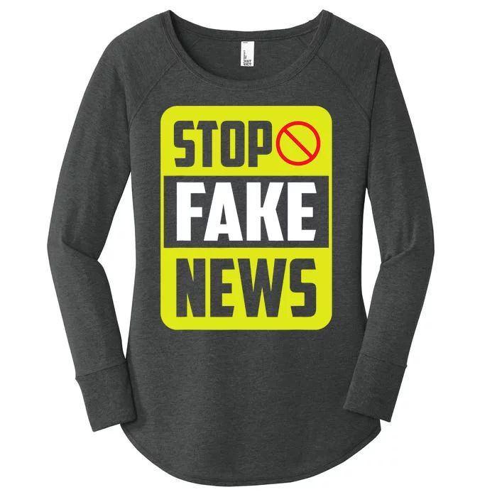 Stop Fake News Press Freedom Rights Journalism Journalist Women's Perfect Tri Tunic Long Sleeve Shirt