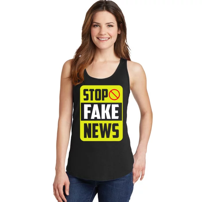 Stop Fake News Press Freedom Rights Journalism Journalist Ladies Essential Tank