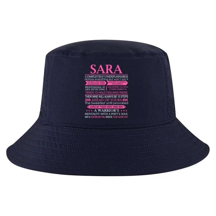 Sara First Name Great Gift Funny Sara Great Gift Cool Comfort Performance Bucket Hat