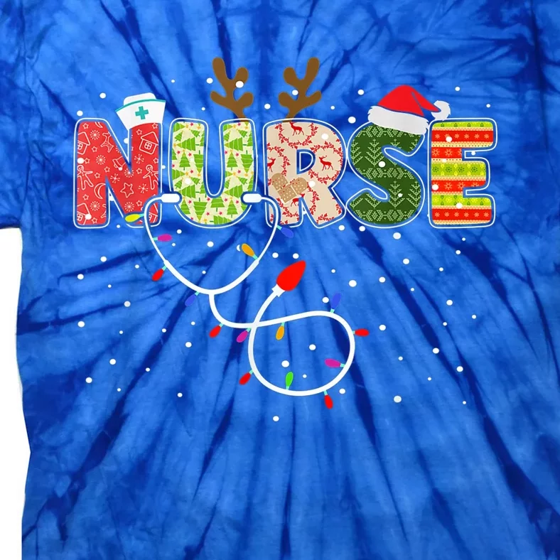 Santas Favorite Nurse Christmas Nurse Xmas Nurse Elf Crew Gift Tie-Dye T-Shirt