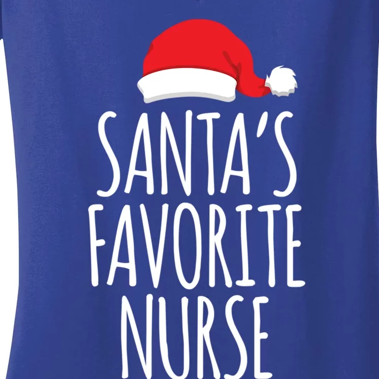 SantaS Favorite Nurse Christmas Nursing Costume Xmas Gift Women's V-Neck T-Shirt