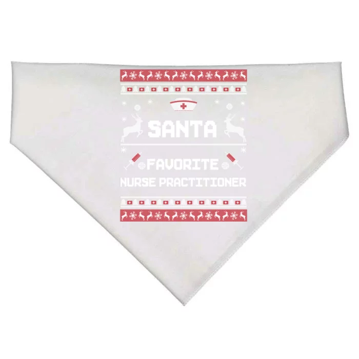 Santa Favorite Nurse Practitioner Np Ugly Christmas Sweater Gift USA-Made Doggie Bandana