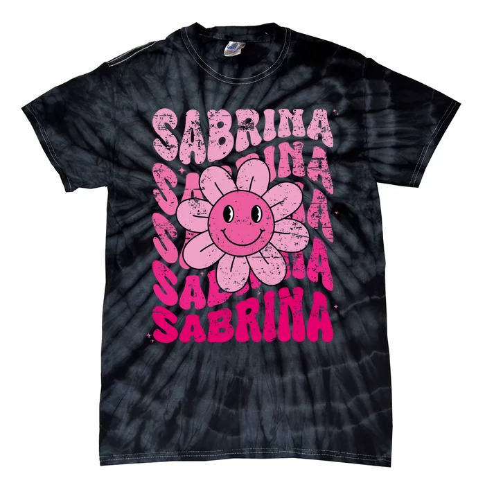 Sabrina First Name I Love Sabrina Groovy 80S Vintage Tie-Dye T-Shirt