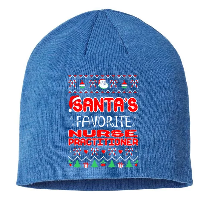 Santas Favorite Nurse Practitioner Christmas Ugly Sweater Gift 8 1/2in Sustainable Knit Beanie