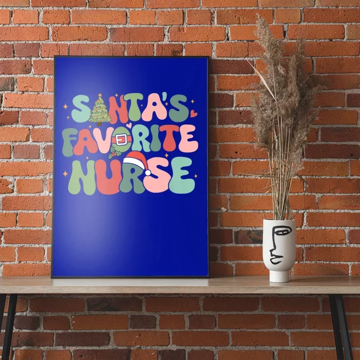 SantaS Favorite Nurse Groovy Nurse Christmas Xmas Holiday Gift Poster