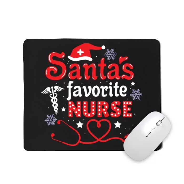 SantaS Favorite Nurse Christmas Short Sleeve Mousepad