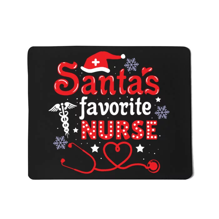 SantaS Favorite Nurse Christmas Short Sleeve Mousepad