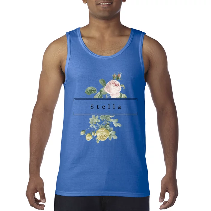 Stella First Name Vintage Roses Wedding Shower Rose Gift Tank Top