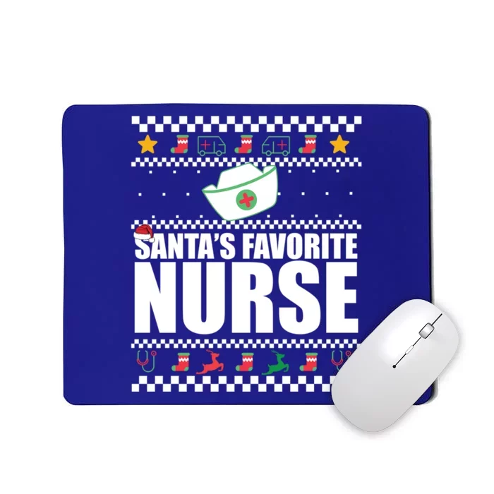 SantaS Favorite Nurse Fun Christmas Meme Gift Great Gift Mousepad