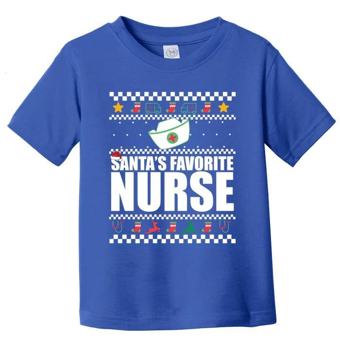 SantaS Favorite Nurse Fun Christmas Meme Gift Great Gift Toddler T-Shirt