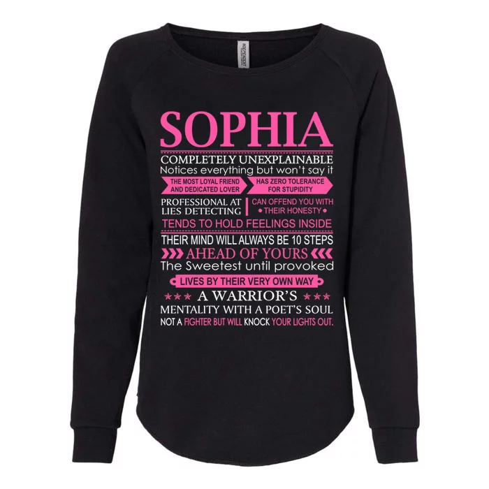 Sophia First Name Cool Gift Funny Sophia Meaningful Gift Womens California Wash Sweatshirt