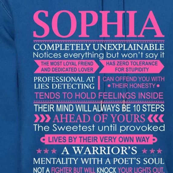 Sophia First Name Cool Gift Funny Sophia Meaningful Gift Premium Hoodie