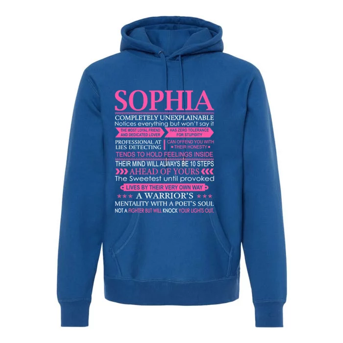 Sophia First Name Cool Gift Funny Sophia Meaningful Gift Premium Hoodie