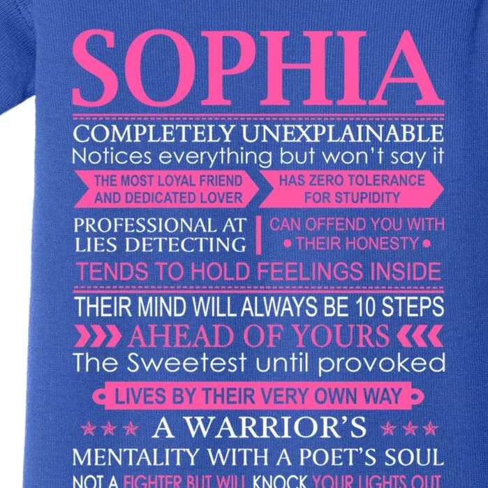 Sophia First Name Cool Gift Funny Sophia Meaningful Gift Baby Bodysuit