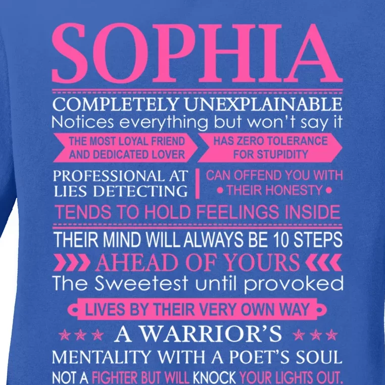 Sophia First Name Cool Gift Funny Sophia Meaningful Gift Ladies Long Sleeve Shirt