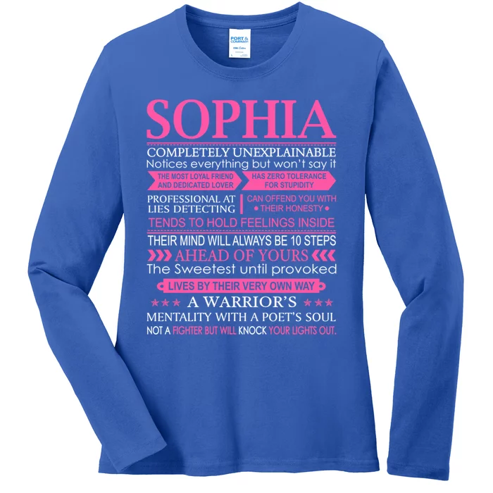 Sophia First Name Cool Gift Funny Sophia Meaningful Gift Ladies Long Sleeve Shirt