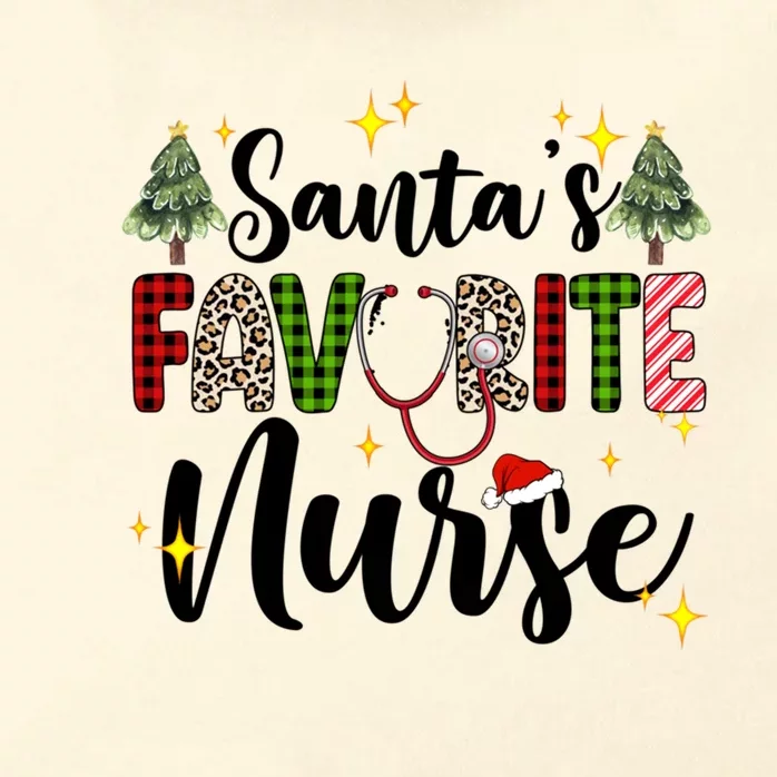 SantaS Favorite Nurse Xmas Light Santa Hat Christmas Great Gift Zip Tote Bag