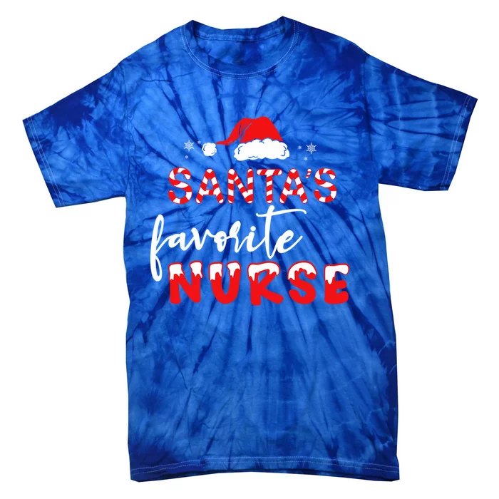 SantaS Favorite Nurse Groovy Christmas Funny Funny Gift Tie-Dye T-Shirt