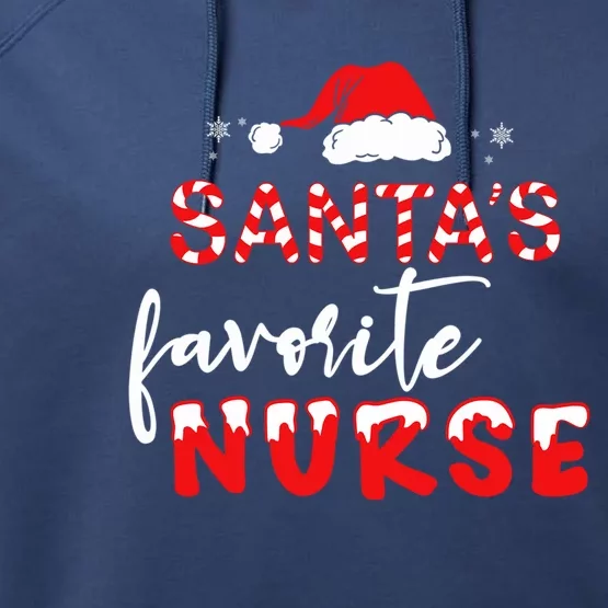 SantaS Favorite Nurse Groovy Christmas Funny Funny Gift Performance Fleece Hoodie