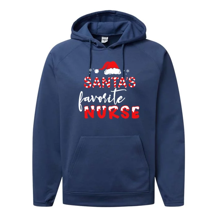 SantaS Favorite Nurse Groovy Christmas Funny Funny Gift Performance Fleece Hoodie