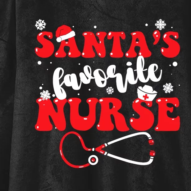 SantaS Favorite Nurse Christmas Hooded Wearable Blanket