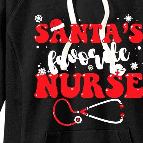 SantaS Favorite Nurse Christmas Women's Fleece Hoodie