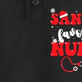 SantaS Favorite Nurse Christmas Dry Zone Grid Performance Polo