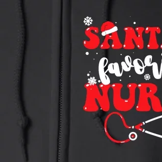 SantaS Favorite Nurse Christmas Full Zip Hoodie