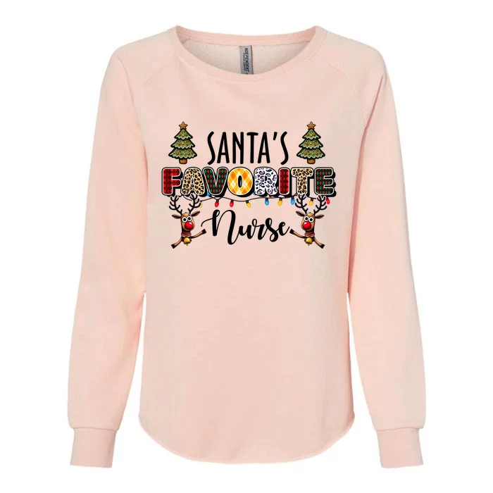 Santa Favorite Nurse Holiday Christmas Merry Xmas Womens California Wash Sweatshirt