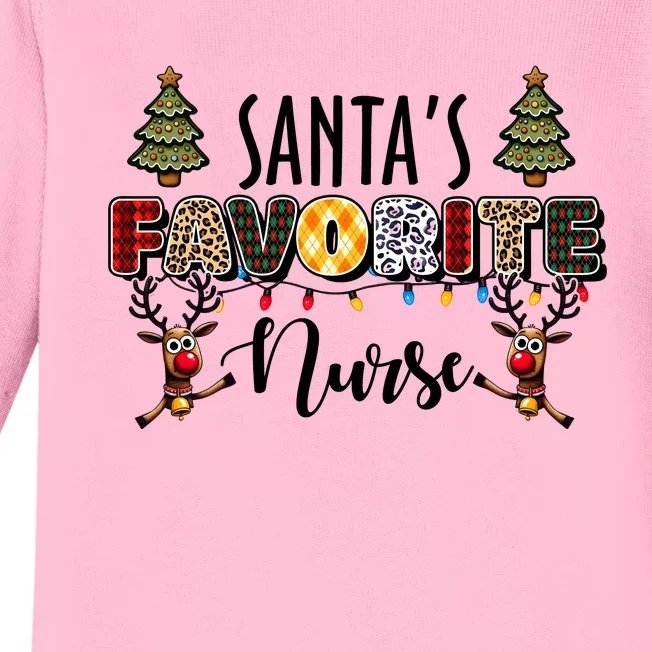 Santa Favorite Nurse Holiday Christmas Merry Xmas Baby Long Sleeve Bodysuit