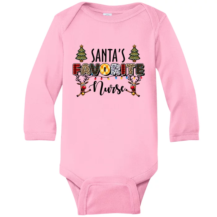 Santa Favorite Nurse Holiday Christmas Merry Xmas Baby Long Sleeve Bodysuit