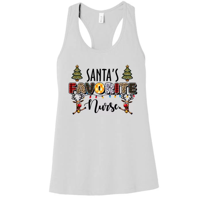 Santa Favorite Nurse Holiday Christmas Merry Xmas Women's Racerback Tank