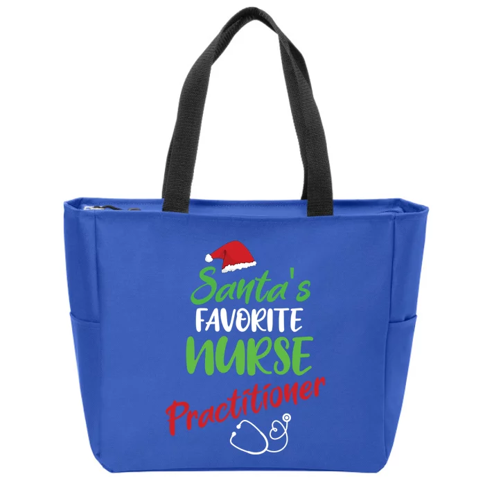 SantaS Favorite Nurse Practitioner Christmas Nursing Meaningful Gift Zip Tote Bag