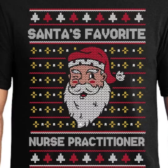 SantaS Favorite Nurse Practitioner Funny Christmas Holiday Gift Pajama Set