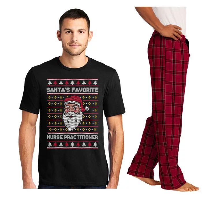 SantaS Favorite Nurse Practitioner Funny Christmas Holiday Gift Pajama Set