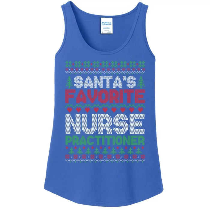 SantaS Favorite Nurse Practitioner Ugly Christmas Sweater Meaningful Gift Ladies Essential Tank