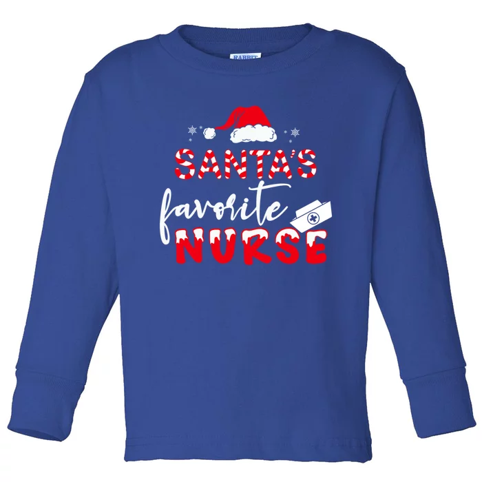 SantaS Favorite Nurse Great Gift Toddler Long Sleeve Shirt