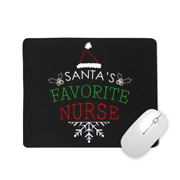 Santa's Favorite Nurse Holiday Christmas Nursing Mousepad