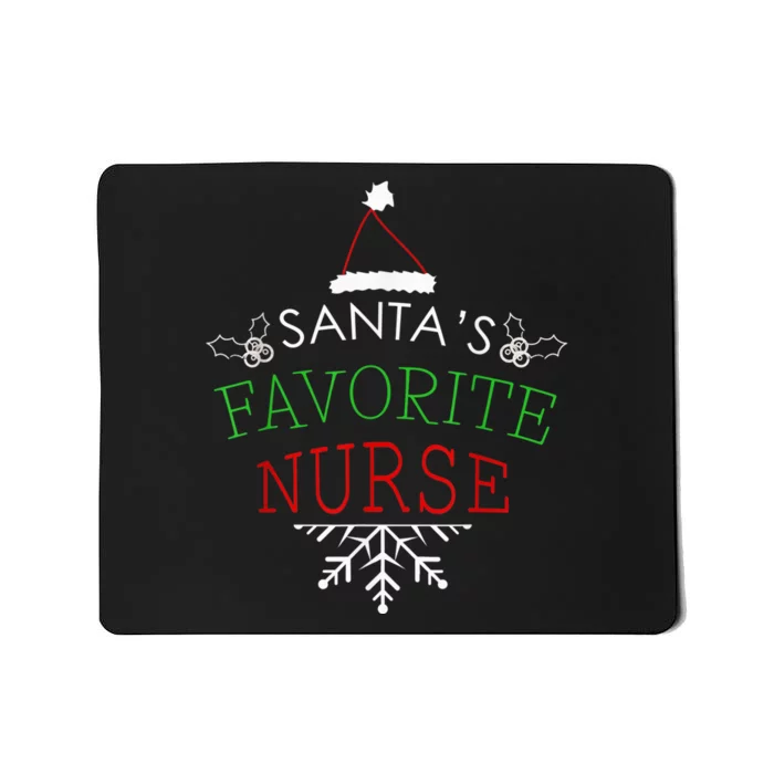 Santa's Favorite Nurse Holiday Christmas Nursing Mousepad